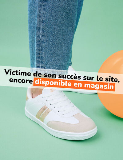 Tennis basses à lacets blanc femme