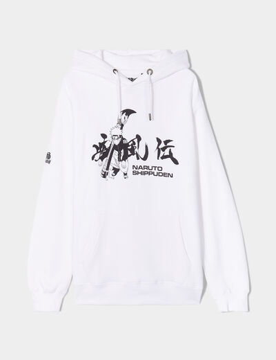 Sweat à capuche hoodie Naruto blanc homme