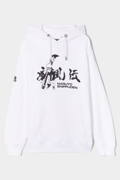 Sweat à capuche hoodie Naruto blanc homme