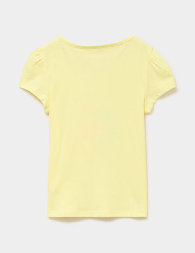 Ensemble pyjama short coton jaune clair fille