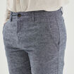Short chino droit lin majoritaire bleu marine homme
