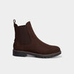 Boots chelsea effet su&eacute;dine marron fonc&eacute; femme