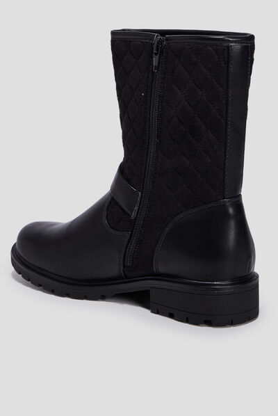 Bottines matelassées noir femme
