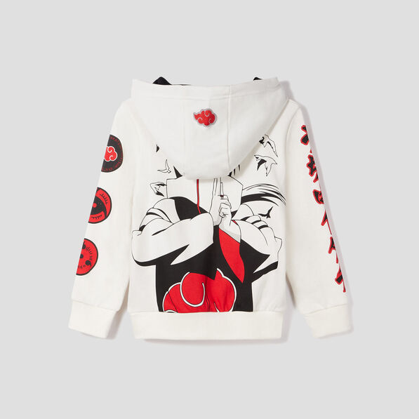 Sweat à capuche hoodie Naruto blanc garçon