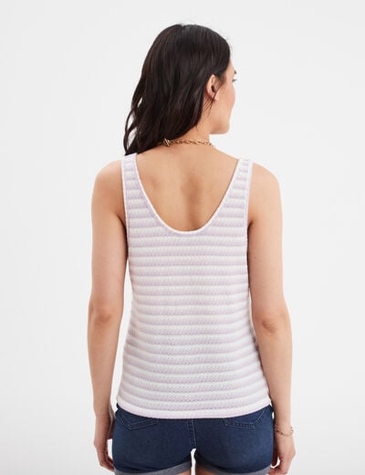 Débardeur col rond en maille violet clair femme