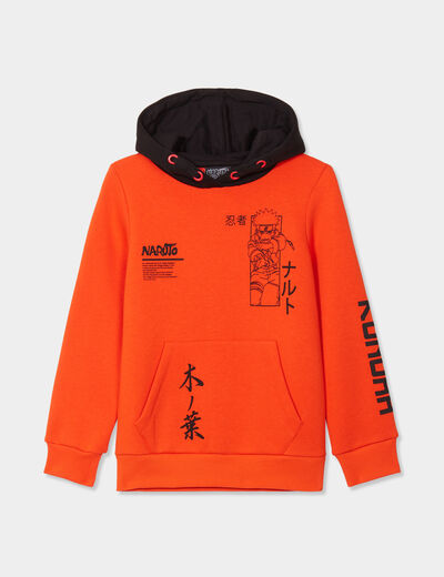 Sweat à capuche hoodie Naruto orange foncé garçon