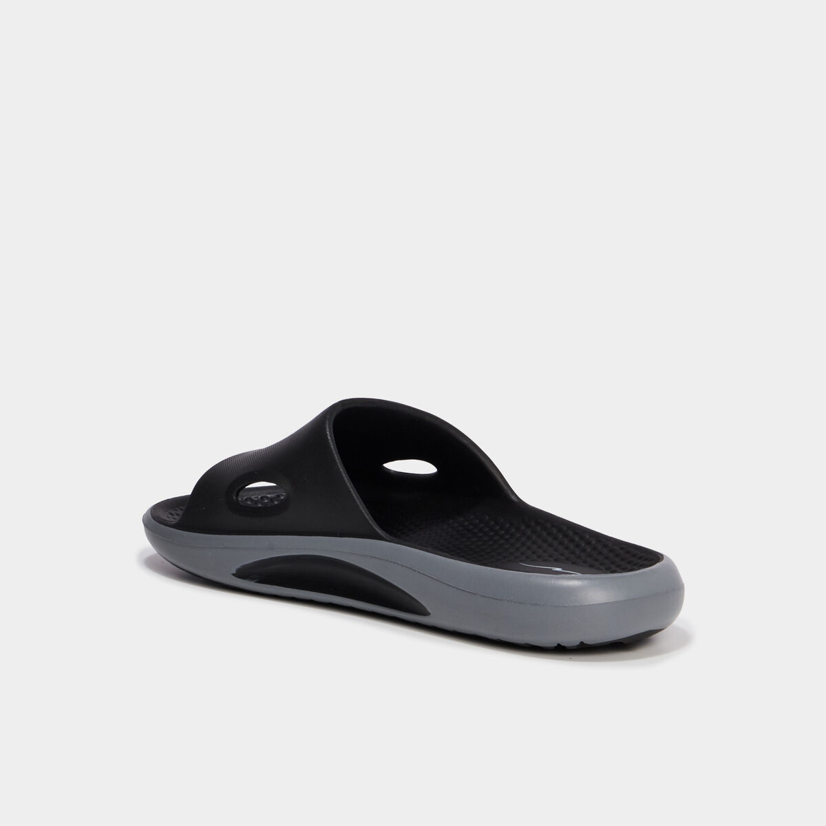 Mules compens&eacute;es avec bride large noir homme