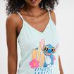 Ensemble pyjama short débardeur Stitch bleu turquoise femme