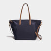 Sac shopper avec bandoulière bleu marine femme