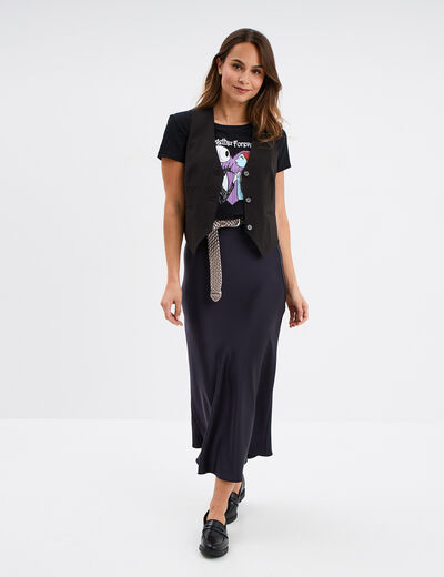 T-shirt Étrange Noël Monsieur Jack noir femme