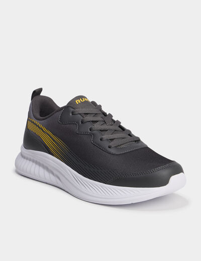 Baskets running à scratchs gris homme