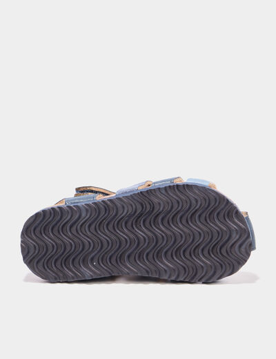 Sandales bout ferm&eacute; avec scratchs bleu marine gar&ccedil;on