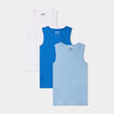 Lot de 3 débardeurs col rond coton bleu pastel garçon