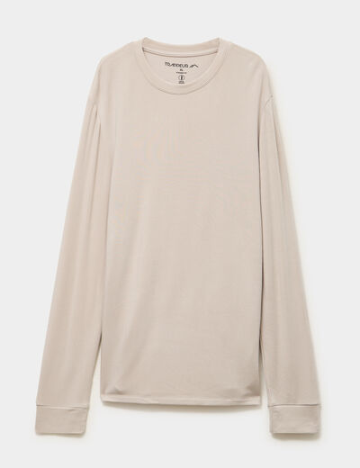 T-shirt chaud technique manches longues gris clair homme