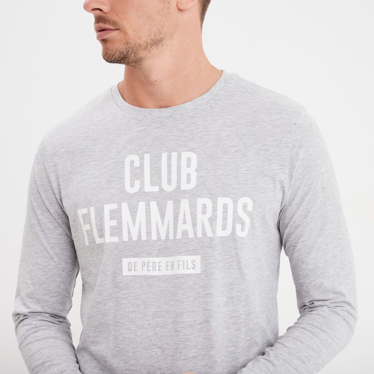Ensemble pyjama 2 pi&egrave;ces gris clair homme