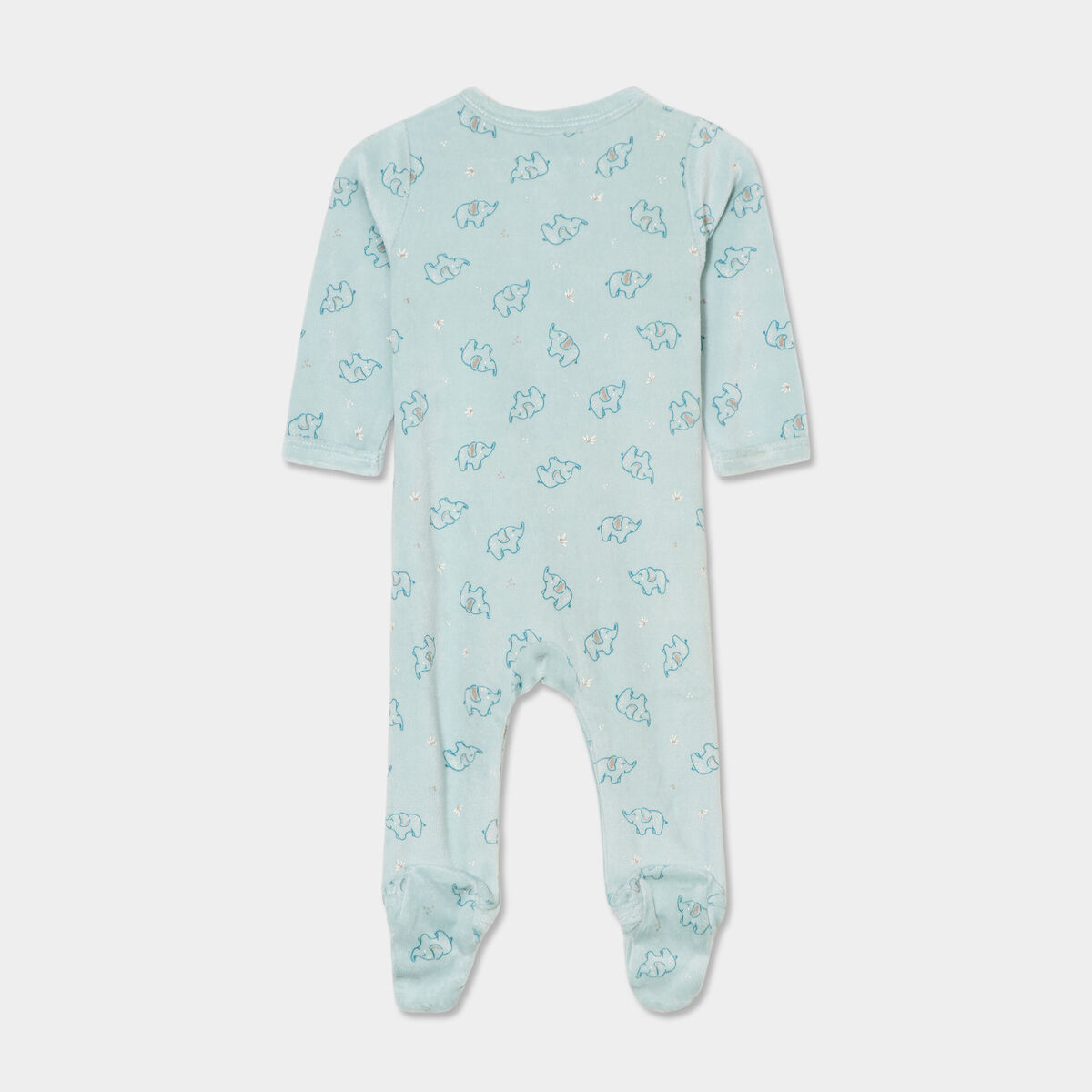 Dors-bien boutonné avec manches longues bleu clair bébé