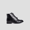 Bottines à talons plats noir femme