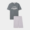 Ensemble pyjama short et t-shirt vert kaki homme