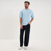 T-shirt manches courtes coton bleu clair homme