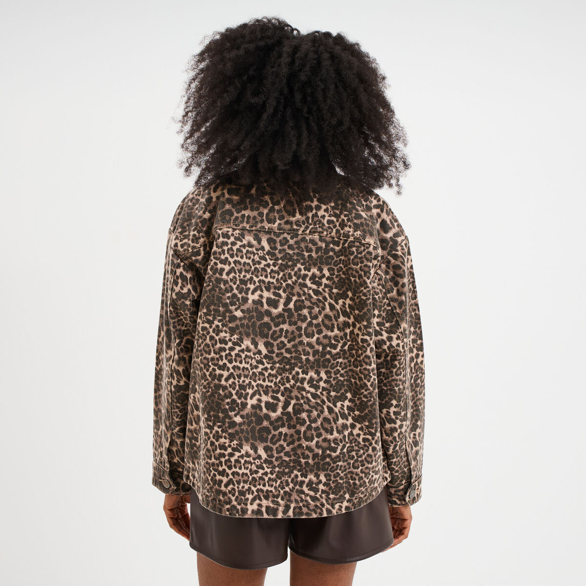 Surchemise en jean coton marron femme