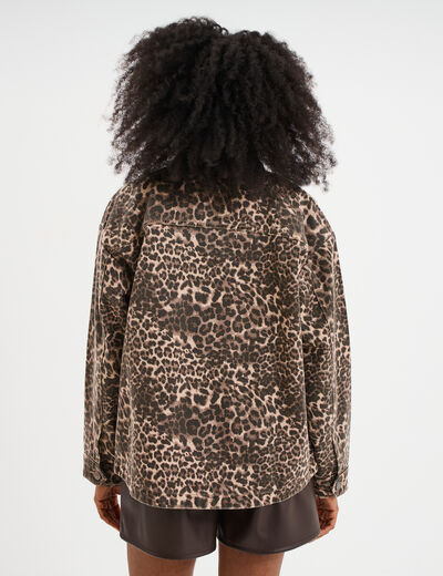 Surchemise en jean coton marron femme
