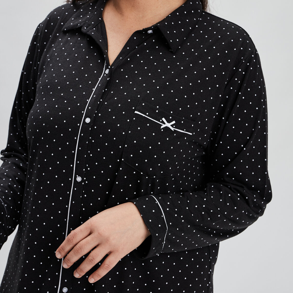 Chemise de nuit liquette noir femme grande taille