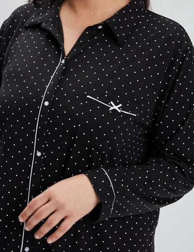 Chemise de nuit liquette noir femme grande taille