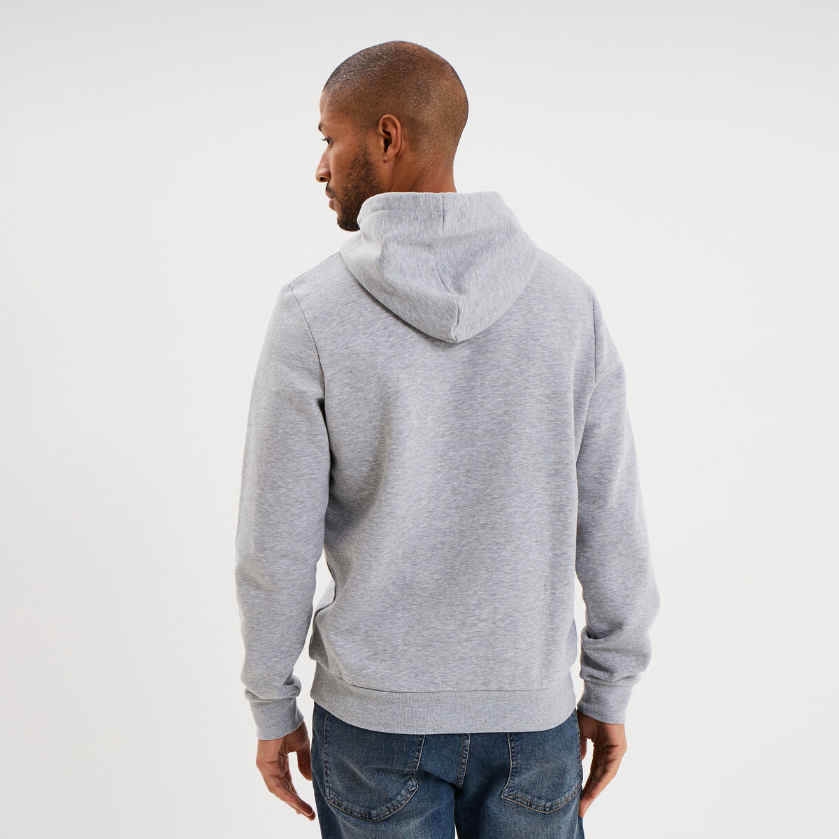 Sweat molleton &agrave; capuche hoodie gris clair homme