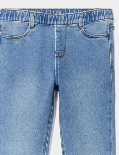 Jegging stretch élastiqué en molleton denim stone fille