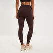 Legging de sport gainant taille haute marron fonc&eacute; femme