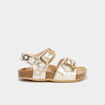 Sandales avec boucles jaune or bébé fille