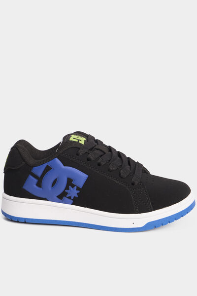 Tennis basses &agrave; lacets en cuir noir gar&ccedil;on