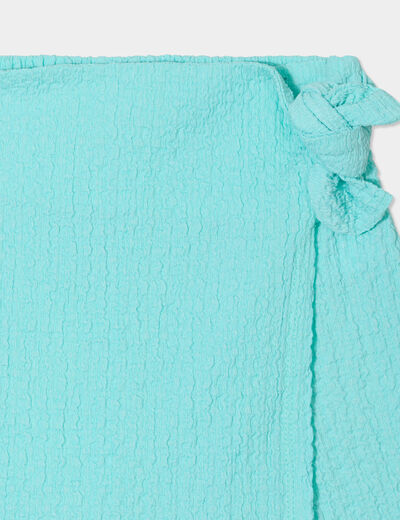Jupe-short droite bleu turquoise fille