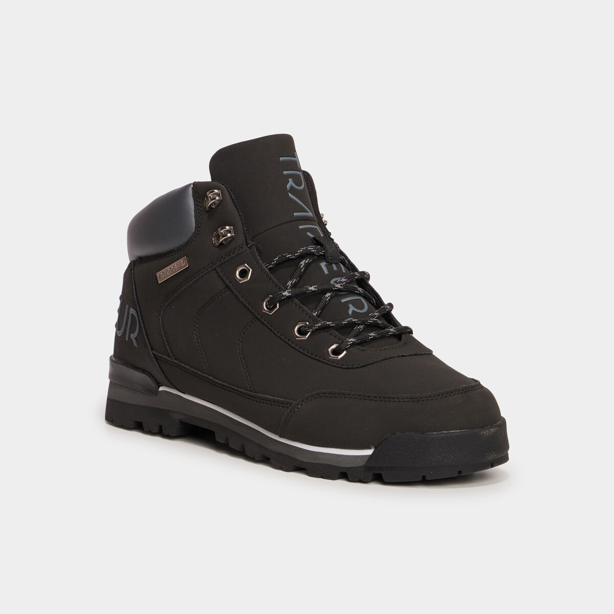 Bottines montantes semelles crant&eacute;es noir homme