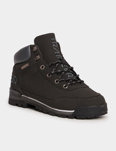 Bottines montantes semelles crant&eacute;es noir homme