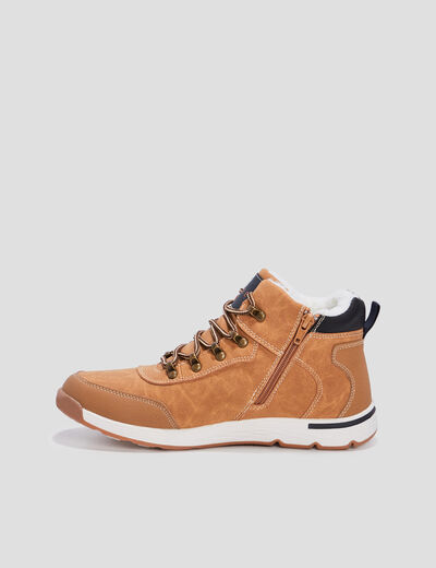 Baskets montantes doublées Creeks beige garçon