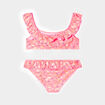 Maillot de bain 2 pi&egrave;ces orange corail fille