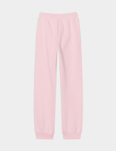 Pantalon de jogging droit rose clair fille