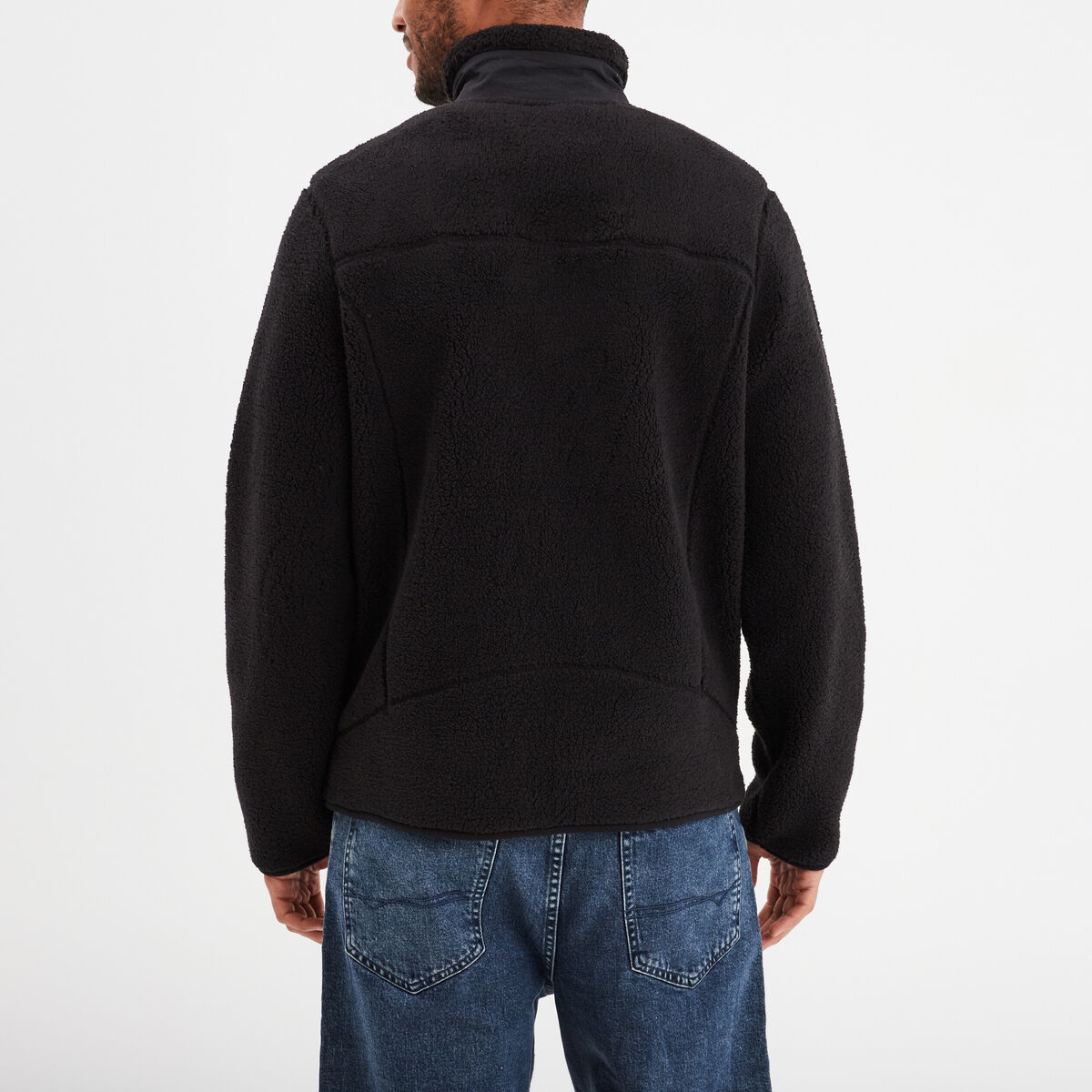 Gilet effet sherpa zippé noir homme