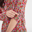 T-shirt manches longues à revers rouge femme