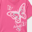 T-shirt manches courtes coton rose fushia fille