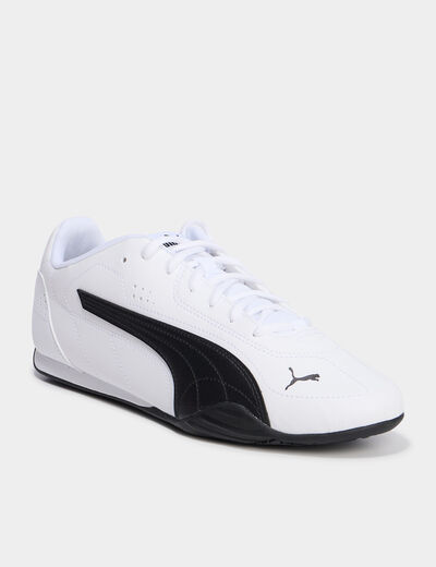Tennis basses à lacets en cuir Puma blanc homme