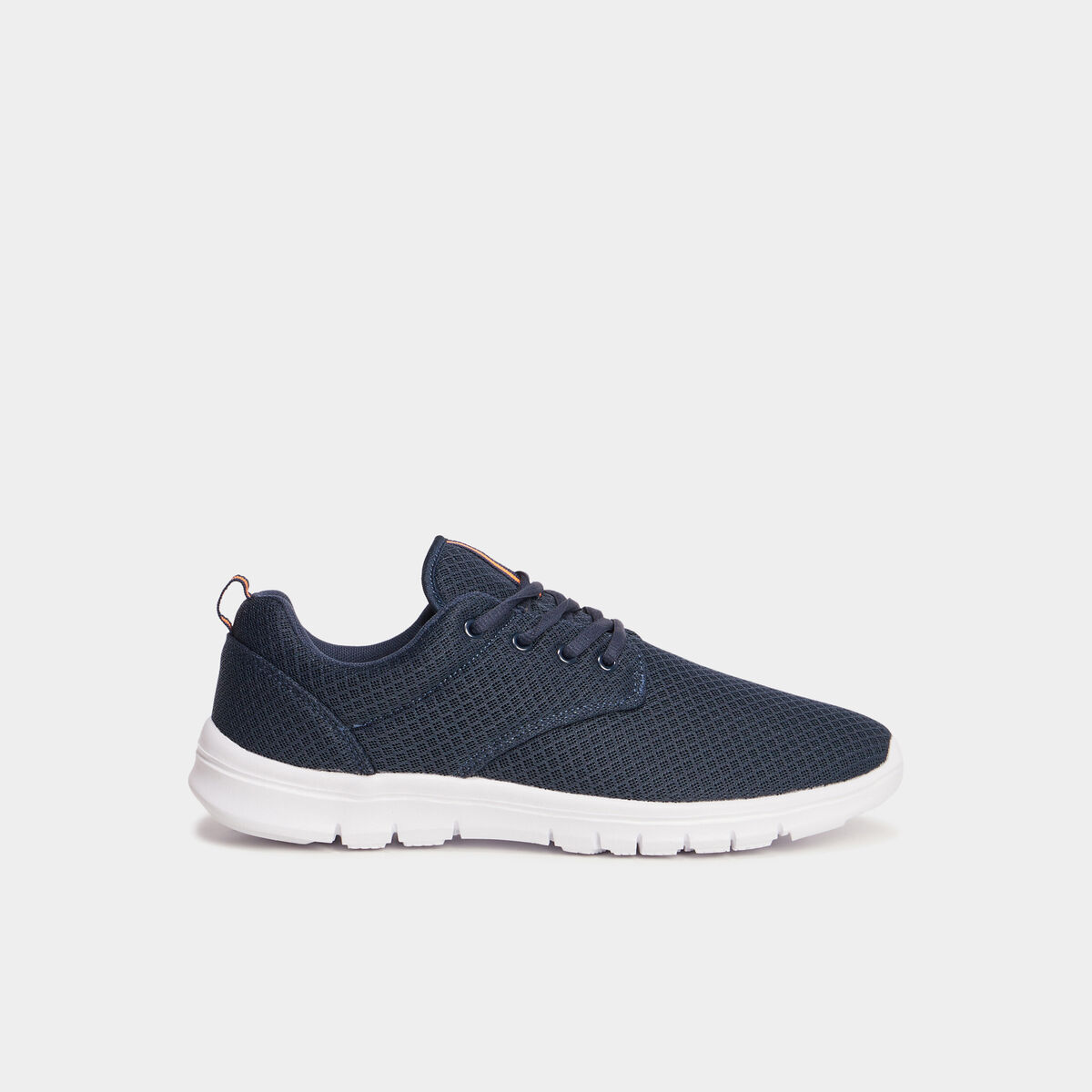 Baskets plates running crant&eacute;es bleu marine homme