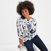 Pull col rond manches longues bleu femme