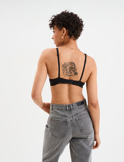 Soutien-gorge foulard paddé noir femme