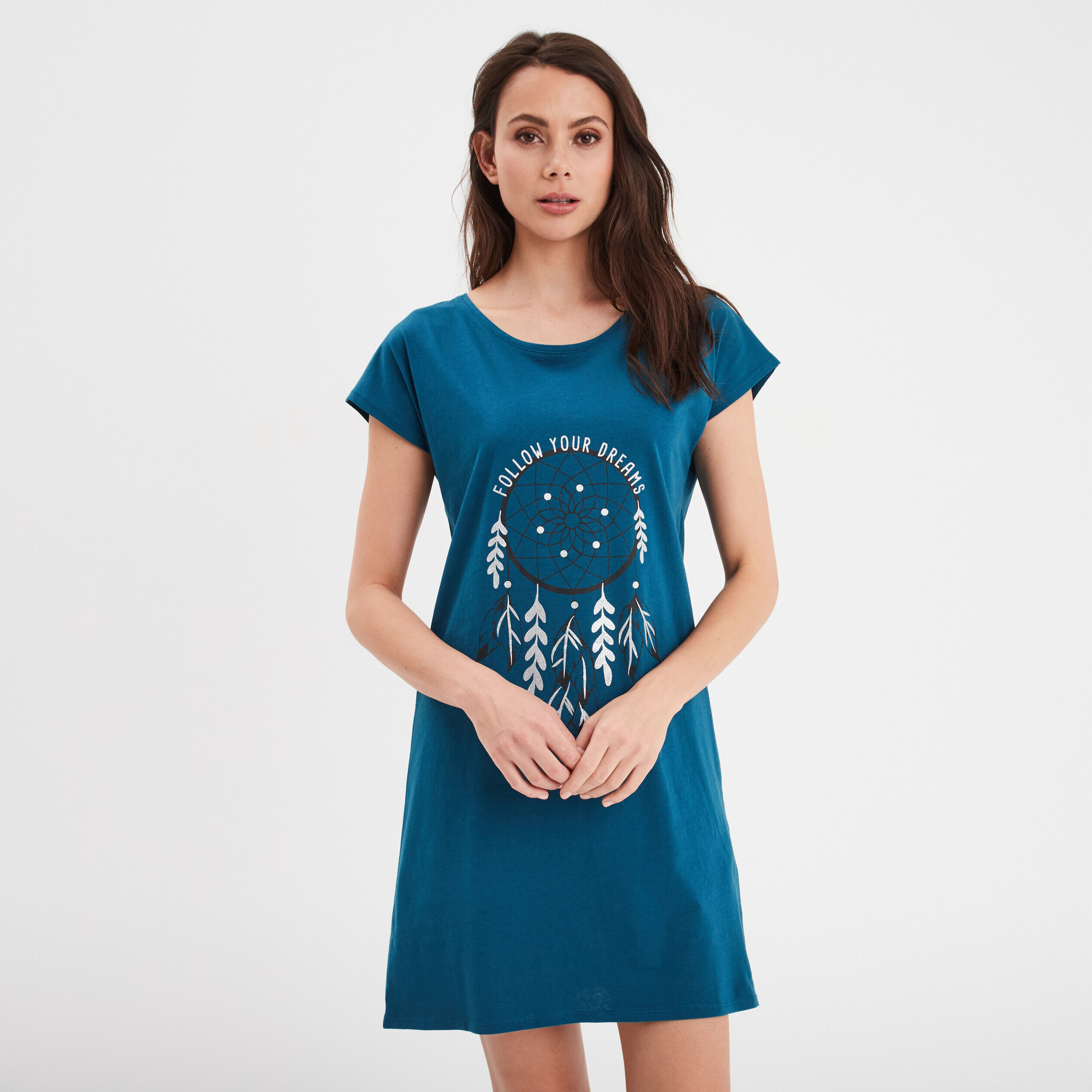 Chemise de nuit bleu canard femme LH