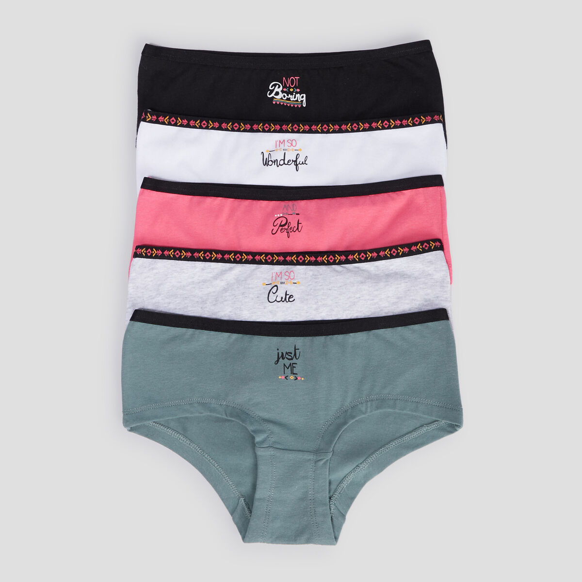 Lot 5 shortys rose fushia fille