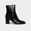 Bottines lisses talon bloc noir femme