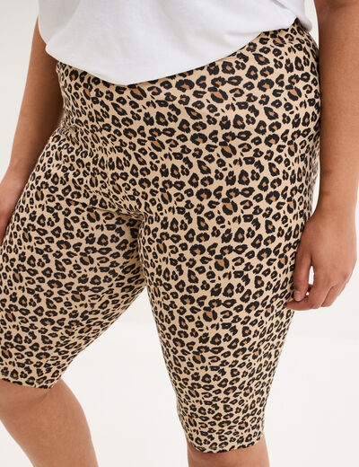 Short legging cycliste coton sable femme grande taille