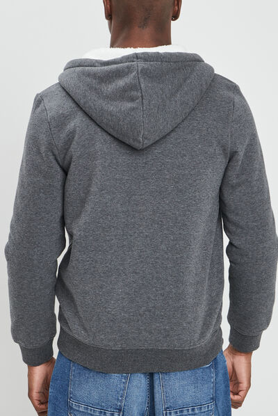 Sweat zippé à capuche Creeks gris foncé homme